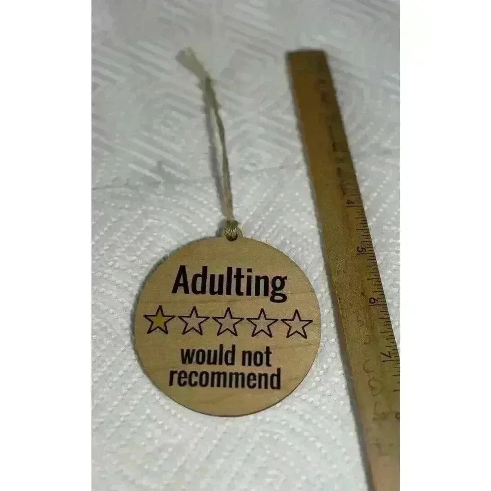 Funny Adulting One Star Would Not Recommend Christmas Tree Ornament